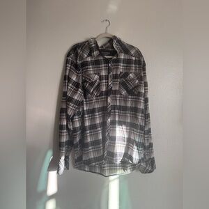 Buckle Black Button Up Flannel